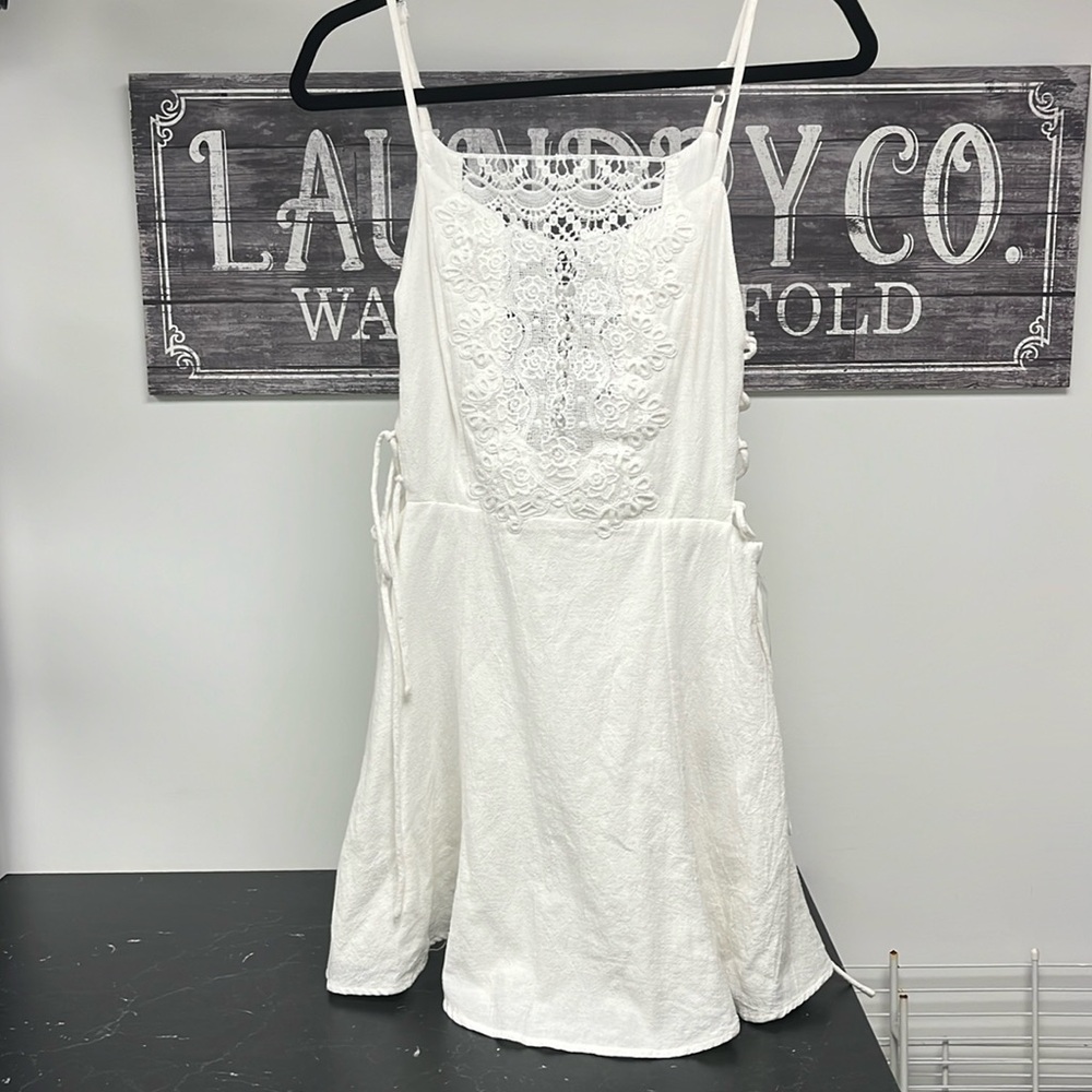 Flared Upper Lace Front & Back with shoelace sides Mini Dress
